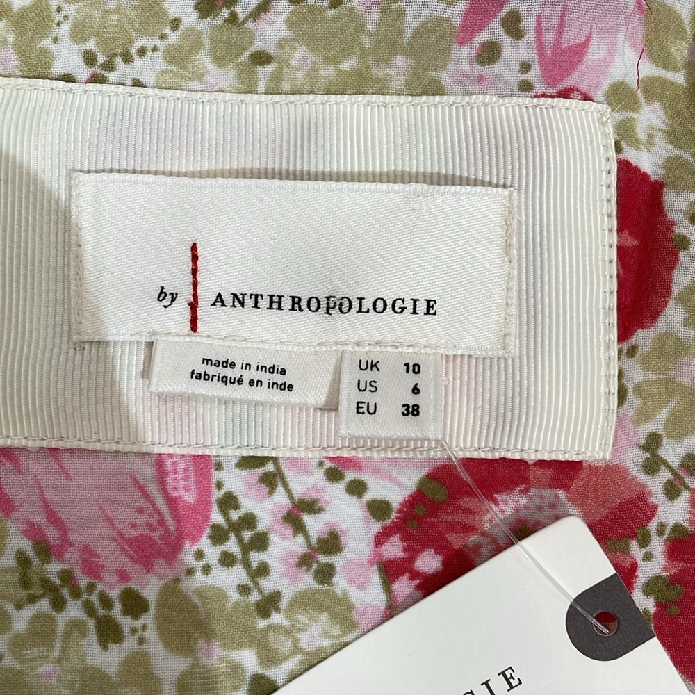 NWT Anthropologie Midi Dress Size 6 Delicate Floral Print - Picture 7 of 14